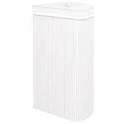 Acheter vidaXL Panier à linge d'angle Bambou Blanc 60 L