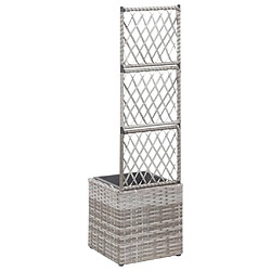 Avis Maison Chic Jardinière,Lit surélevé - Bac à fleurs - pot de fleur en treillis 1 pot 30x30x107 cm Résine tressée Gris -GKD16444