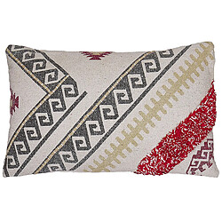 Beliani Coussin BETULA Coton 30 x 50 cm Géométrique Beige