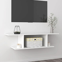 vidaXL Meuble TV mural Blanc 103x30x26,5 cm