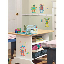 Thedecofactory PETITS ROBOTS MULTICOLORES - Stickers repositionnables petits monstres multicolores