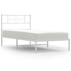 Maison Chic Lit adulte - Cadre de lit métal avec tête de lit,Structure du lit Contemporain pour chambre blanc 90x190 cm -MN94511