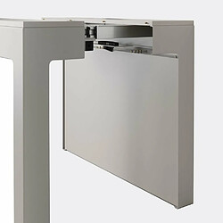 Inside 75 Table console extensible ULISSE acier pieds inox rallonge aluminium coloris gris tourterelle