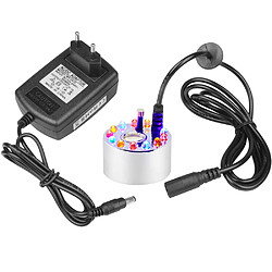 Brumisateur de fontaine de bassin Brumisateur d'eau avec bloc d'alimentation et 12 changements de couleur LED, 24W, longueur de câble 2,3 m