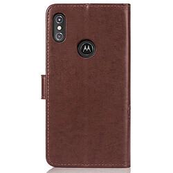 Wewoo Housse Coque Pour Motorola One Power (Note P30) Étui en cuir avec rabat horizontal Fleurs G7 Pressed boucle magnétique et support logements pour cartes porte-monnaie (Marron)