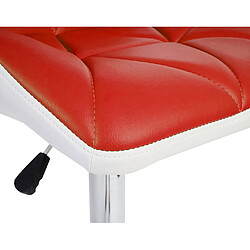 Mendler 2x tabouret de bar Hamilton, chaise de comptoir, bois, similicuir, rotatif ~ rouge pas cher