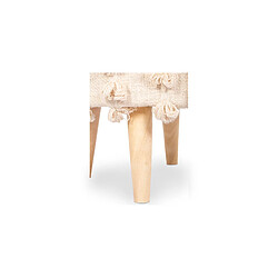 Avis ICONIK INTERIOR Tabouret Pouf Rond - Style Boho Bali - Batty Beige