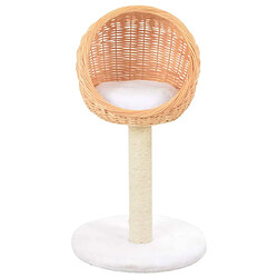 Helloshop26 Arbre à chat griffoir grattoir niche jouet animaux peluché en sisal naturel bois de saule 3702281