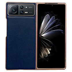 Coque en TPU + cuir véritable électroplaqué, anti-chute pour votre Xiaomi Mix Fold 2 5G - bleu