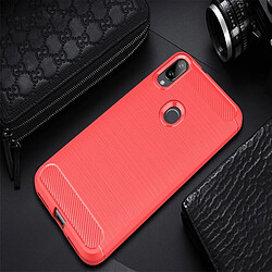 Wewoo Coque en TPU texturée et fibre de carbone pour Xiaomi Mi Play (Rouge)