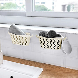 Wewoo 2 PCS ventouse rangement panier suspendu robinet de vidange beige