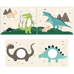 Acheter Mes Lit surélevé 90x200 cm avec toboggan décor dinosaure - NIFTY