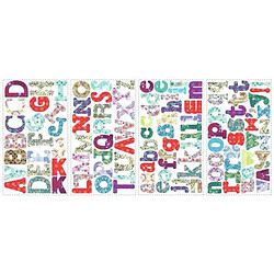 Thedecofactory ALPHABET BOHO - Stickers repositionnables alphabet esprit bohème