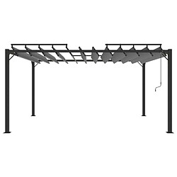 Avis vidaXL Tonnelle avec toit à persienne 3x4 m Anthracite Tissu aluminium