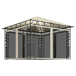 Maison Chic Tonnelle | Pergola avec moustiquaire et lumières LED 3x3x2,73 m Crème -GKD39135