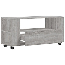 Maison Chic Meuble TV scandinave gris - Banc TV pour salon Sonoma 102x34,5x43 cm bois d'ingénierie -MN76465 pas cher