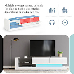 Acheter ComfortXL Meuble Tv Blanc Laqué De 1,4 Mètre De Long