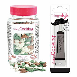 Scrapcooking Décors sucrés dinosaures 55 g + Stylo de glaçage noir