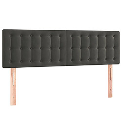 Acheter Maison Chic Tête de lit scandinave à LED,meuble de chambre Gris foncé 144x5x78/88 cm Velours -MN19308