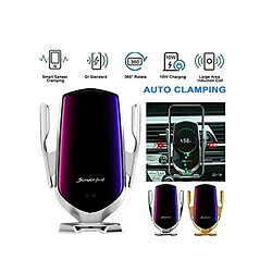 Acheter Chrono Support de charge sans fil pour voiture automatique avec capteur R1 automatique intelligent (jaune)