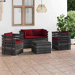 Maison Chic Salon palette de jardin 5 pcs avec coussins,Table et Chaises d'extérieur,Mobilier de jardin Bois de pin massif -MN84084