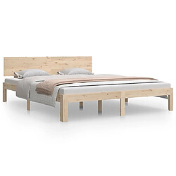 Maison Chic Lit adulte - Lit simple Cadre de lit,Structure du lit Contemporain Bois de pin massif 160x200 cm -MN22359