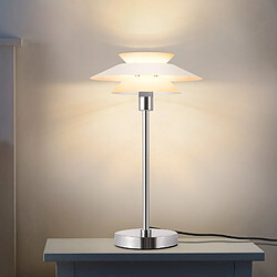 NETTLIFE Lampe de table pour salon - Design moderne blanc, lampe de chevet vintage E14 avec 1 lumière - Sans ampoule (Max. 40W).