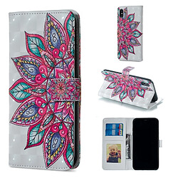 Wewoo Coque Etui à rabat horizontal avec motif de fleurs moitié pour iPhone X, support et fentes pour cartes, cadre photo portefeuille