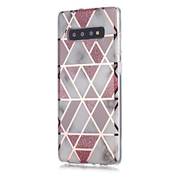 Coque en TPU motif marbre or rose imd blanc/rose pour votre Samsung Galaxy S10 Plus