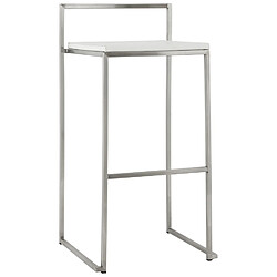 Alterego Tabouret de bar design 'DISKO' blanc empilable style industriel