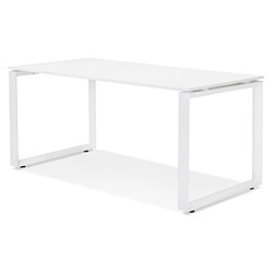 Acheter Alterego Bureau droit design 'BAKUS' en bois et métal blanc - 160x80 cm