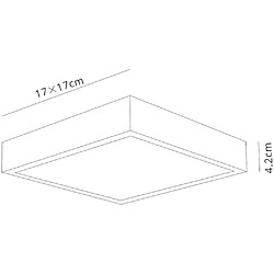 Inspired LED 17cm carré, Downlight monté en surface, 14W, 3000K, 1190lm, blanc mat, acrylique givré