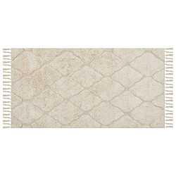 Beliani Tapis en coton 80 x 150 cm beige SILCHAR