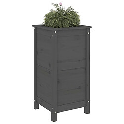 Avis Maison Chic Jardinière,Bac à fleurs - pot de fleur gris 40x40x78 cm bois massif de pin -GKD46627