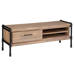 Atmosphera, Createur D'Interieur Meuble TV industriel métal et bois Siam - L. 130 x H. 45 cm - Marron bois Atmosphera - Meuble TV industriel métal et bois Siam - L. 130 x H. 45 cm - Marron bois - Industriel