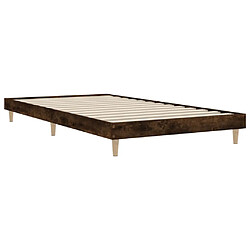 Avis Maison Chic Lit adulte - Lit simple Cadre de lit,Structure du lit Contemporain chêne fumé 90x200 cm bois d'ingénierie -MN69303