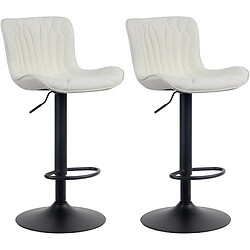 Non Lot de 2 tabourets de bar tissu Linus