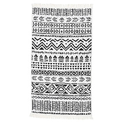 vidaXL Tapis Noir et blanc 120x180 cm Coton