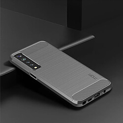 Mofi Coque en TPU Fibre de carbone brossé gris pour votre LG Stylo 7 4G