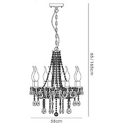 Avis Luminaire Center Suspension Kyra 8 Ampoules nickel satiné/cristal