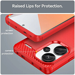 Avis Htdmobiles Coque pour Xiaomi Redmi Note 13 Pro+ Plus 5G - housse etui silicone gel carbone + film ecran - ROUGE