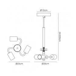 Avis Luminaire Center Suspension Baymont Nickel satiné 3 ampoules 34cm