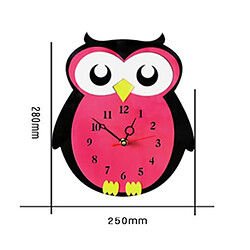 Wewoo Horloge murale 11 * 10 pouces Enfants Chambre Décor À Batterie Hibou En Forme de Mute Non Tic-tac Ronde Mur À Quartz