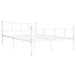 vidaXL Cadre de lit sans matelas blanc métal 120x200 cm