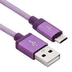 Avis Wewoo Câble Violet pour Samsung Galaxy S6 / S5 / S IV, LG, HTC, Longueur: 1m Net Style Haute Qualité Métal Tête Micro USB vers USB Données / de Charge