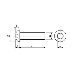 Avis Vis à métaux Acton tête bombée hexagonale creuse inox A2 ISO 7380