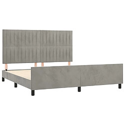 Acheter Maison Chic Lit adulte - Cadre Structure de lit avec tête de lit Contemporain Gris clair 180x200 cm Velours -MN29904