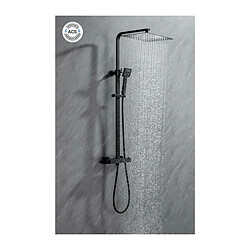 Colonne de douche OCEANIC - Mitigeur thermostatique - Pomme haute carrée 30x30 cm - Noir mat