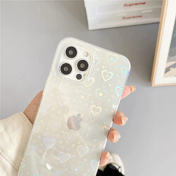 Universal Compatible avec l'étui iPhone 13, Love Clear Holographic Heart Phone Case for Women Kids, Laser Aesthetic Glitter Cover iPhone mignon