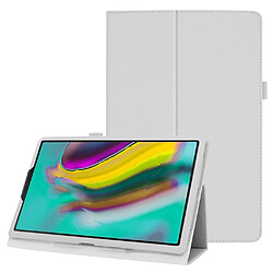 Etui en PU texture litchi avec support blanc pour votre Samsung Galaxy Tab A 10.1 (2019) SM-T515